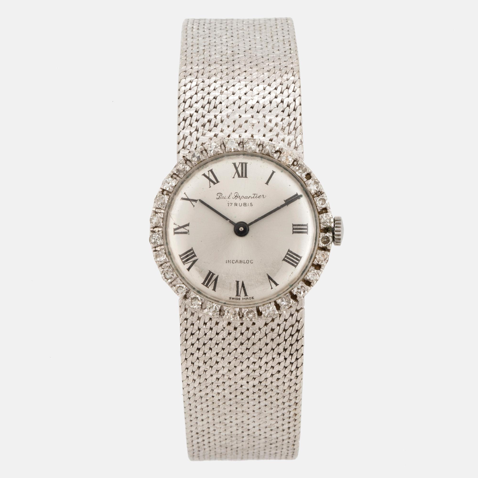 LADIES' WRIST WATCH, 18K white gold with small diamonds 8/8.