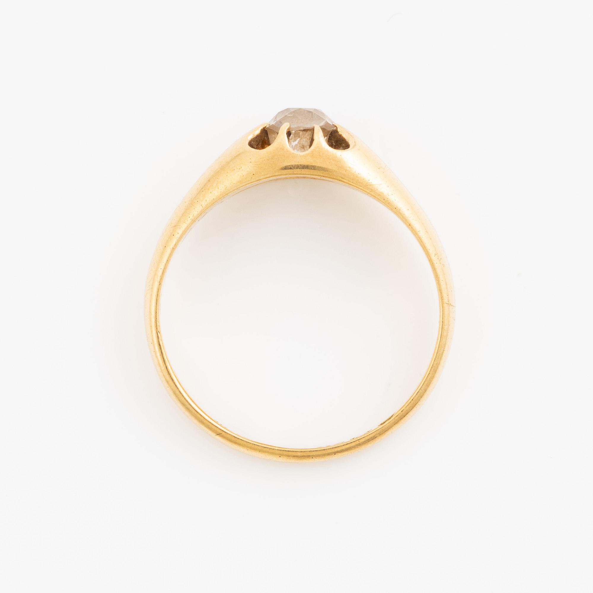 Ring, 18K gold with old-cut diamond.
