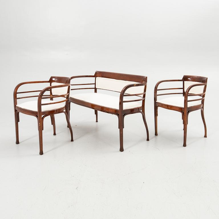 Seating group, 3 pieces, first half of the 20th century.