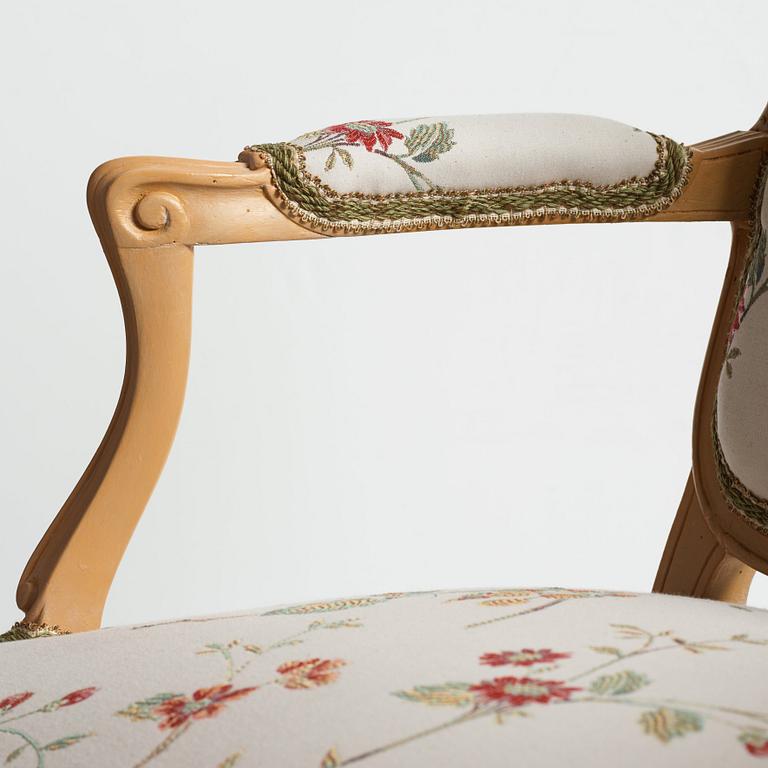 KARMSTOL, Frankrike ca 1760, Louis XV.