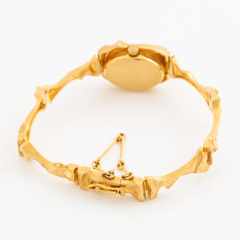 Björn Weckström, wristwatch 18K gold, "Pola Negri", Lapponia 1980.