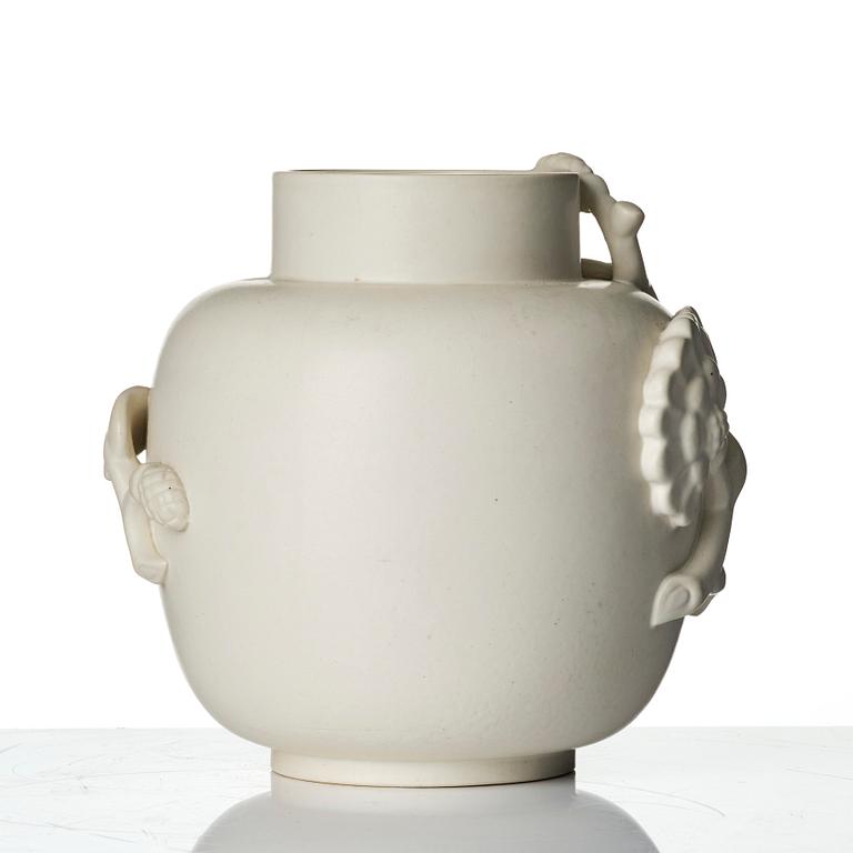 Wilhelm Kåge, a "Carrara" ceramic vase and bowl, Gustavsberg 1930s-40s.