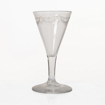 Spetsglas, tio stycken, omkring 1900.