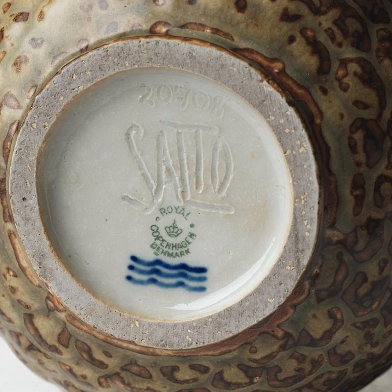 Axel Salto, a "Sung glaze budding style" stoneware vase, Royal Copenhagen, Denmark 1956.