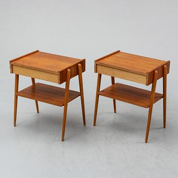 A pair of bedside tables, 1950's-60's.
