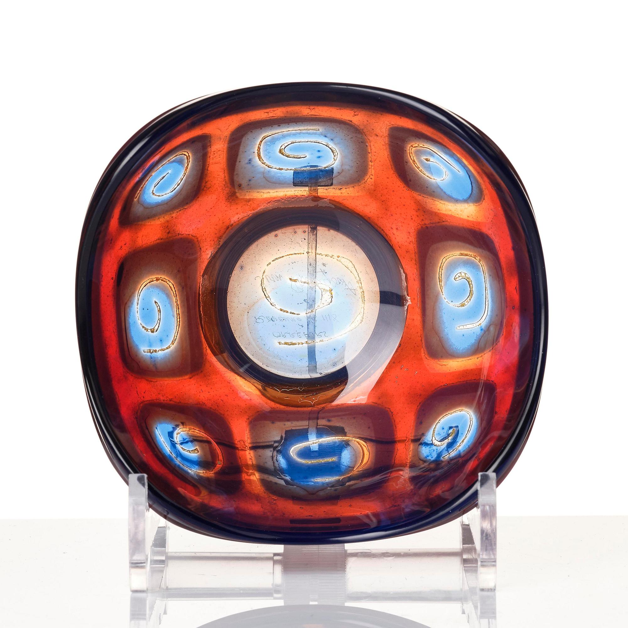 Sven Palmqvist, a ravenna glass bowl, Orrefors, Sweden, 1957, no 1118.