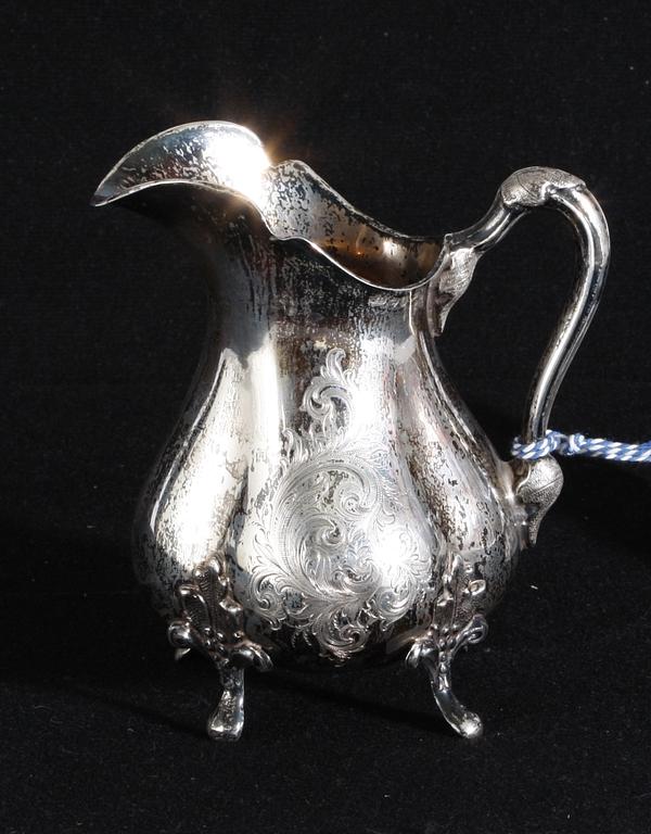 GRÄDDKANNA, silver. Stockholm 1800-tal.