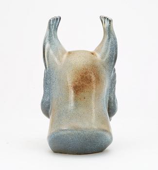 A Gunnar Nylund stoneware figure of a lynx head, Rörstrand.