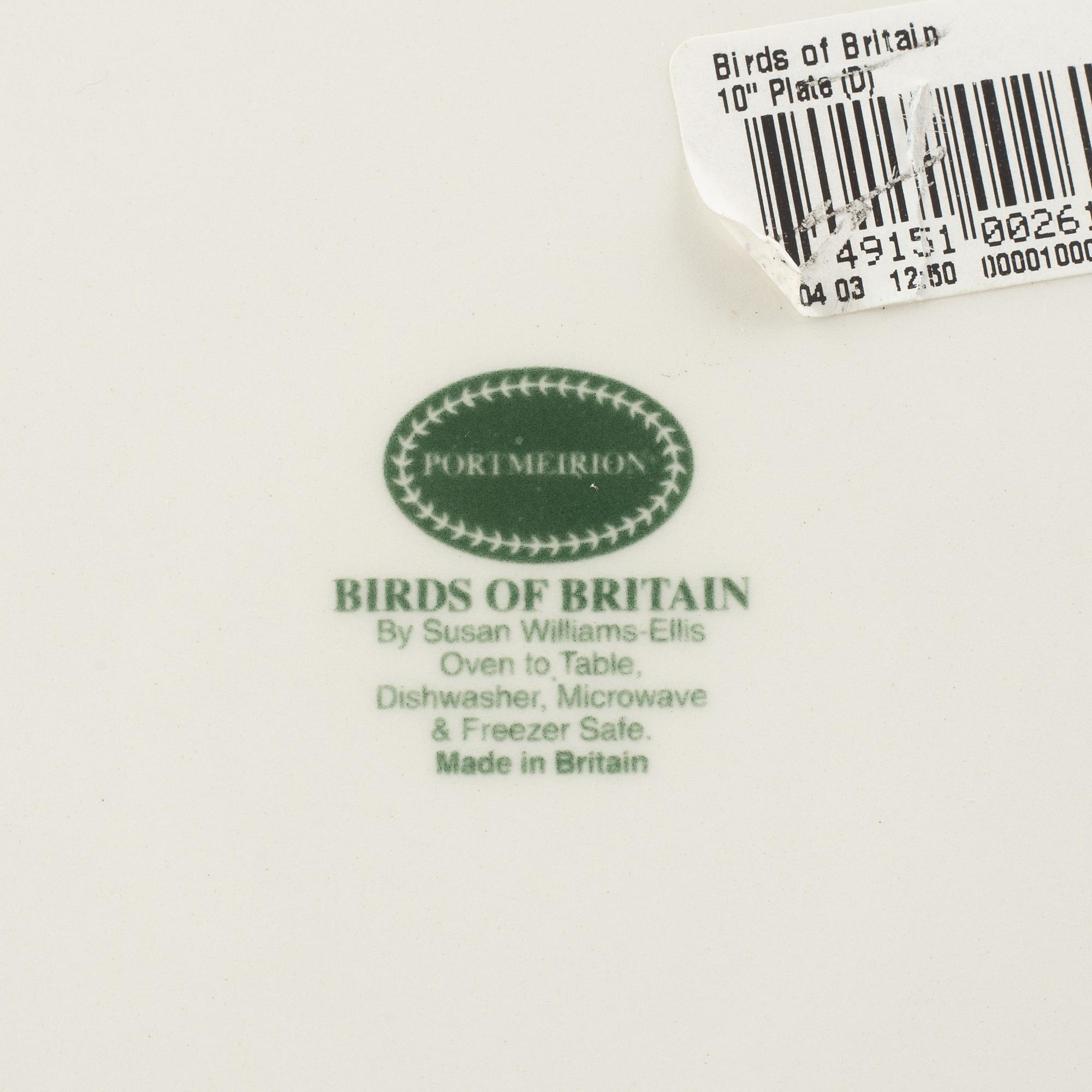 A 55-pieces dinner and coffee porcelain service, 'Birds of Britain', Portmeirion, England.