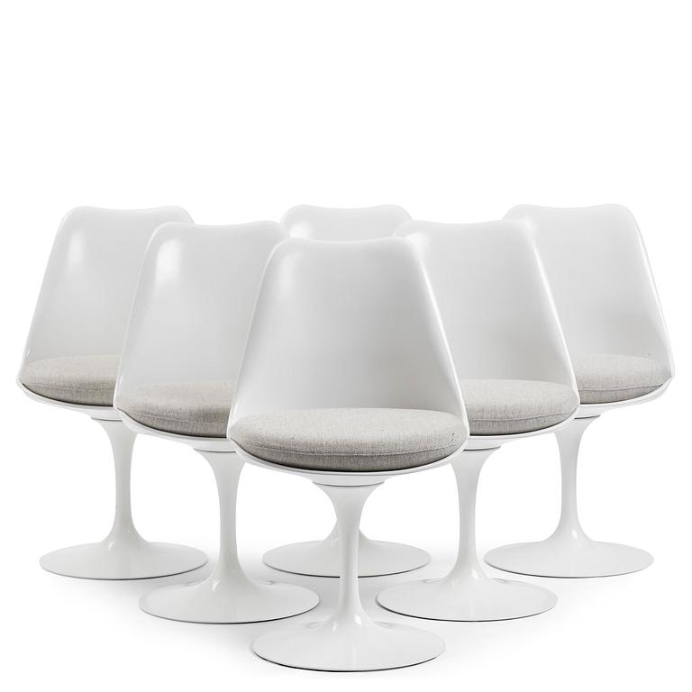 Eero Saarinen, a set of six "Tulip" chairs, Knoll Studio, 2010.