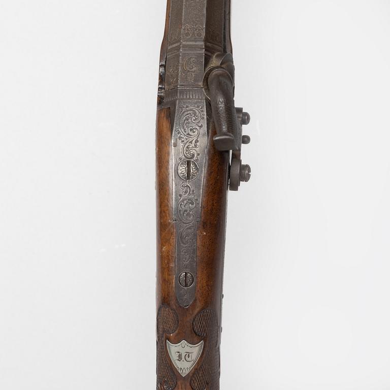 Slagslåsstudsare, märkt Lorentz Bössel in Suhl, 1800-talets mitt.
