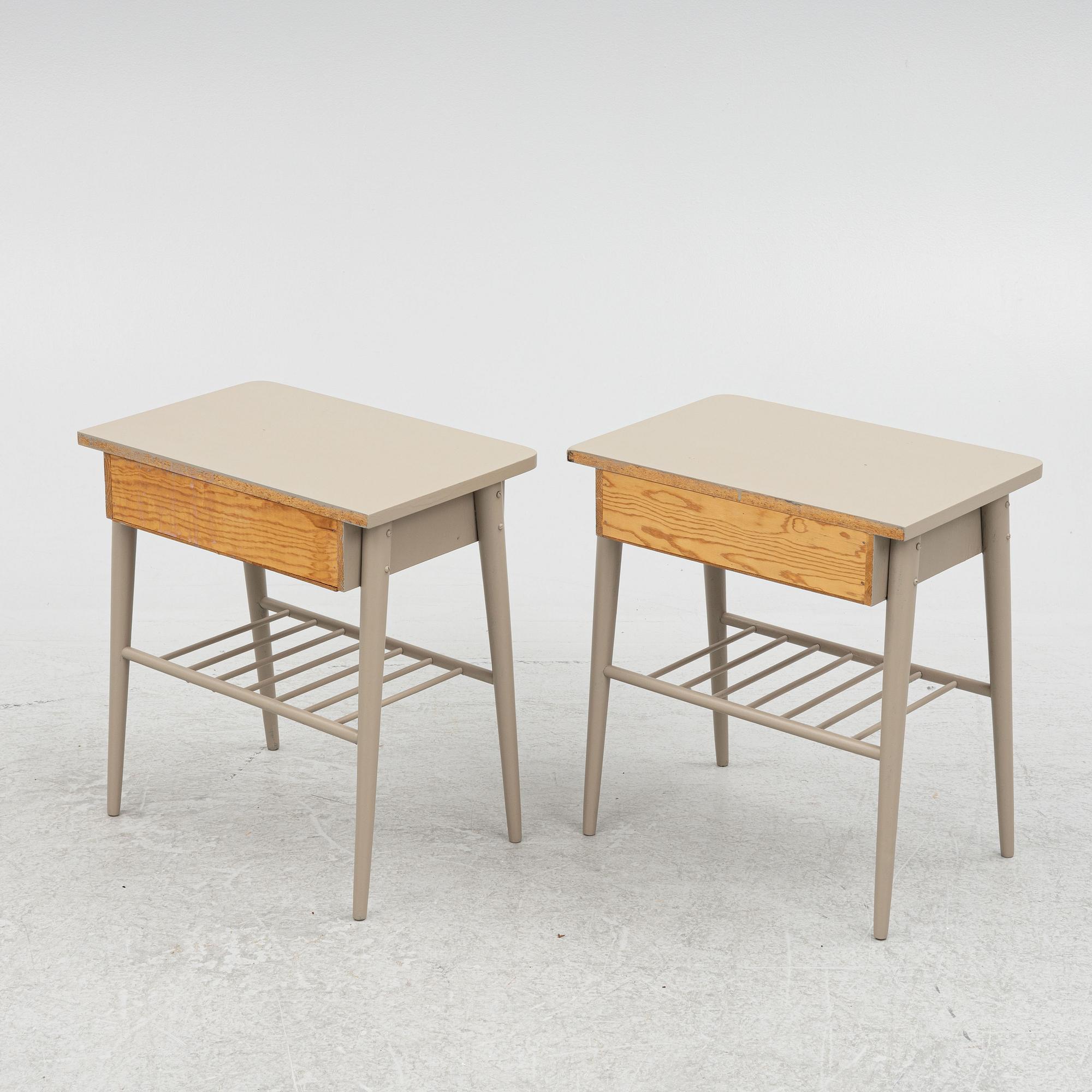 Nightstands, a pair, 1950s/60s.
