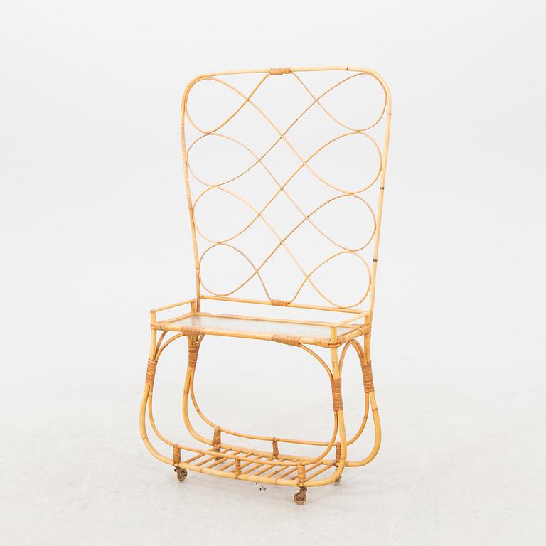 A 1940/50s bamboo and rattan flower table.