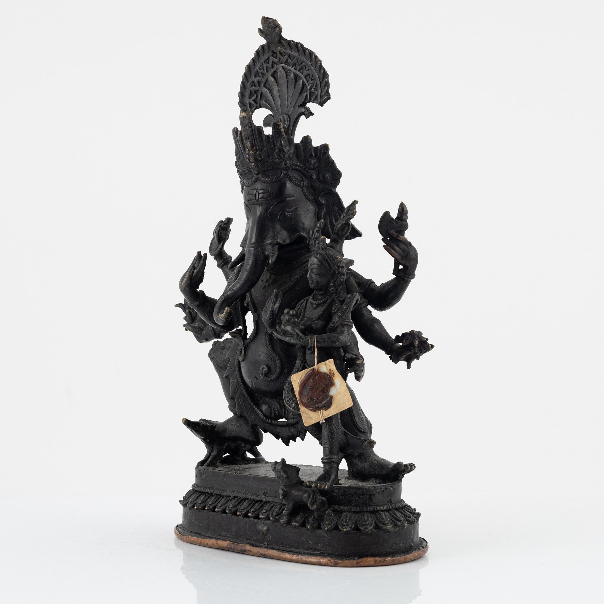 Ganesha, brons. Nepal, 1900-tal.