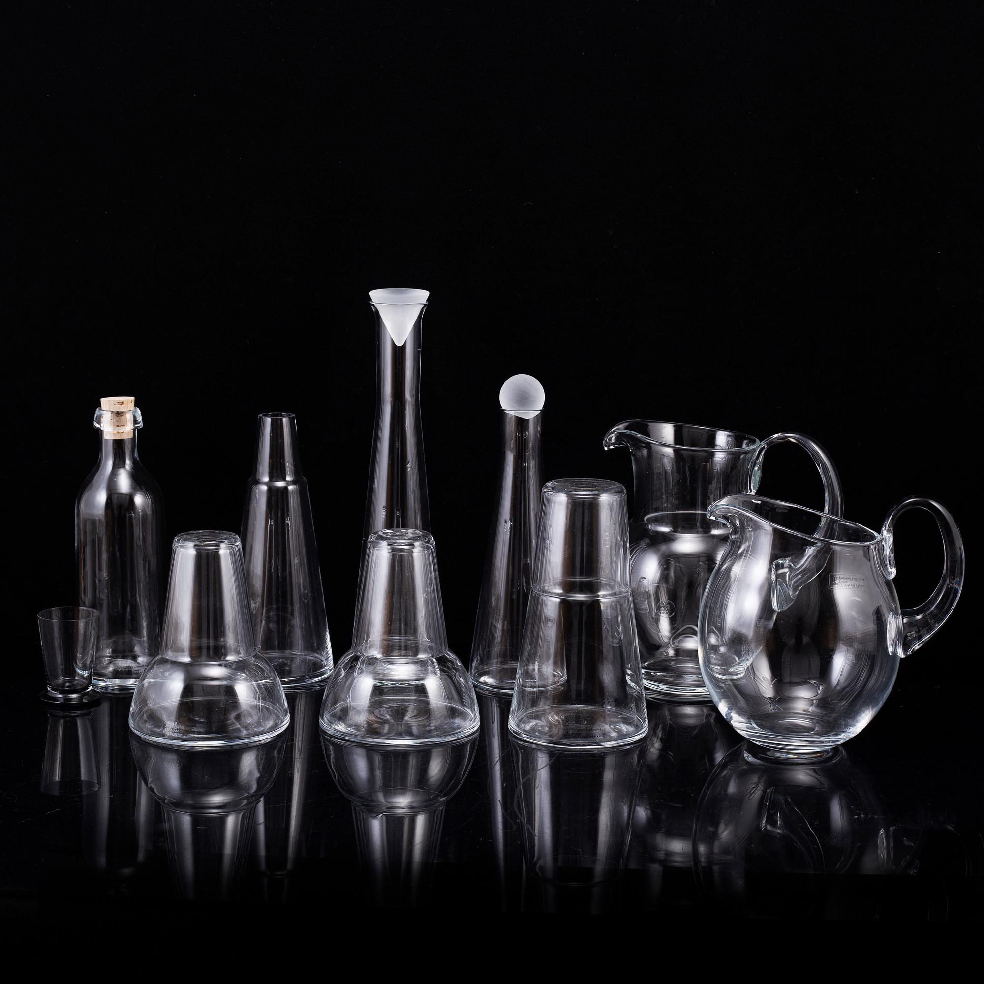 INGEGERD RÅMAN, 9 delar glas, Skruf.