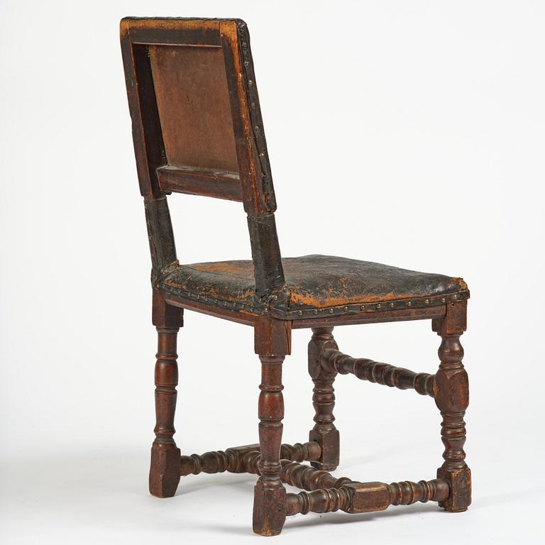 A Swedish baroque chair, late 17th century.