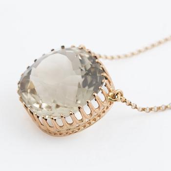 Necklace 18K gold with quartz.