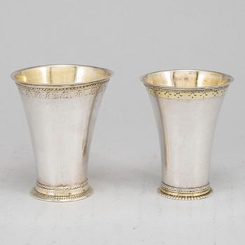 4 swedish silver beakers, 18th century.