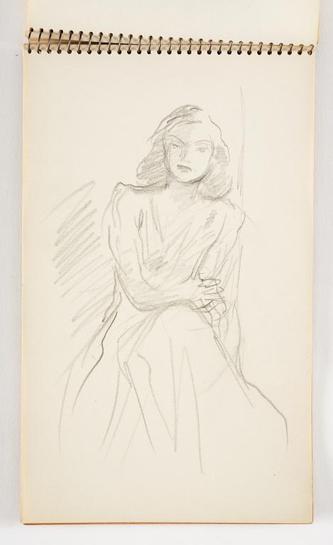 Lotte Laserstein, 3 skissböcker med blyertsteckningar.