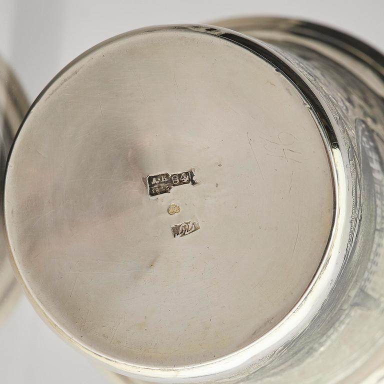 A Russian silver-gilt niello beaker, Moscow 1845. Unidentified maker. Assay master Andrey Antonovich Kovalsky.