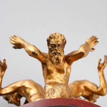 BORDSUPPSATS, marmor och förgylld brons, 1800-talets andra hälft.