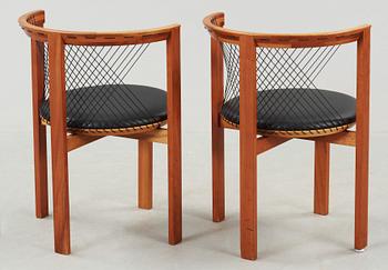 STOLAR, ett par, "String chair", Niels Jörgen Haugesen, Tranekär, Danmark, 1900-talets andra hälft.