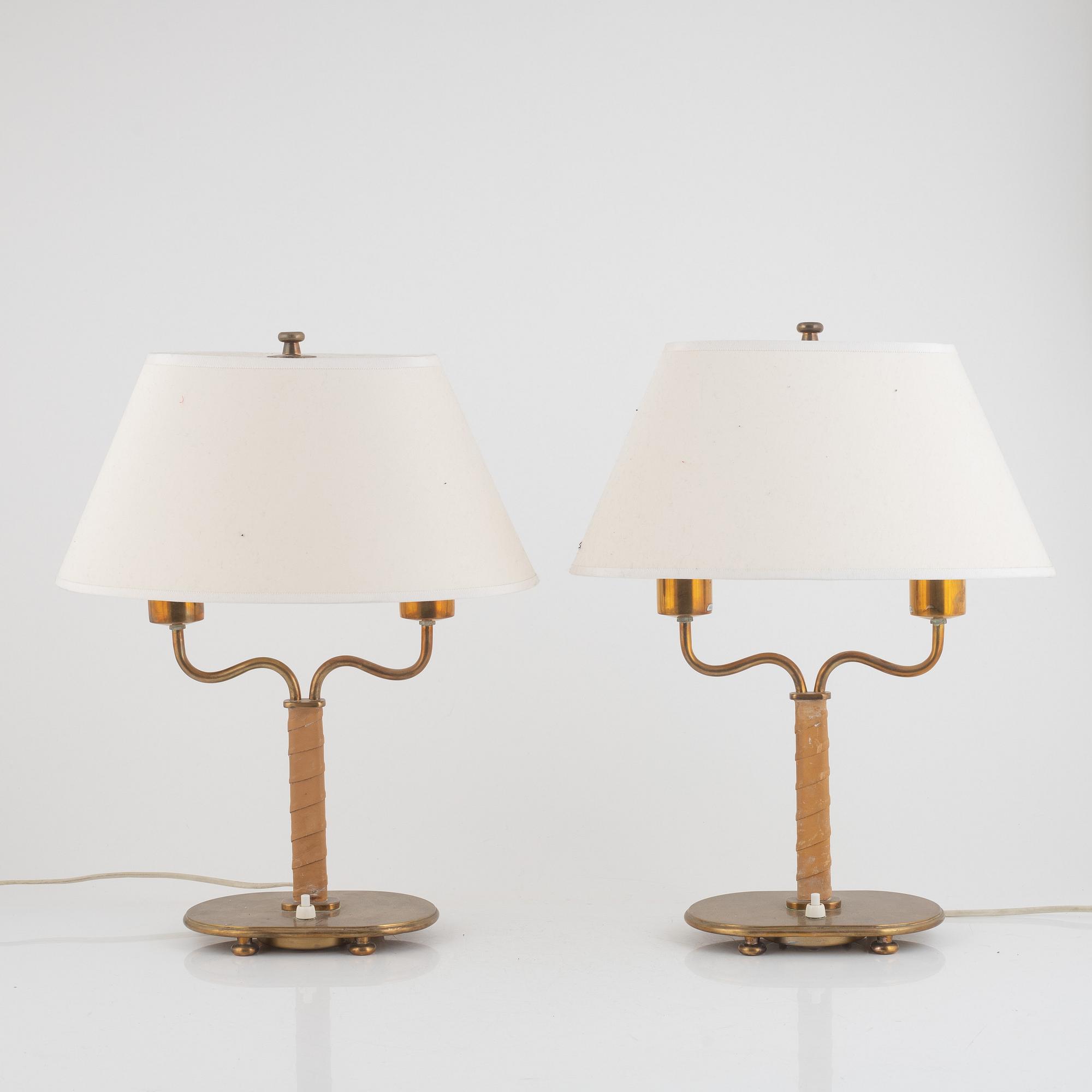 Josef Frank, a pair of table lamps, model "2388", Firma Svenskt Tenn.
