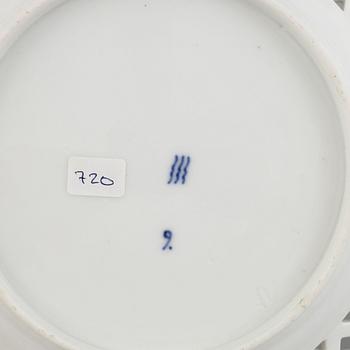 A 'Blue Fluted Full Lace' porcelain dish, Royal Copenhagen, 19th century.