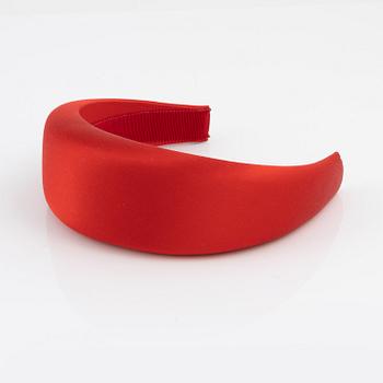 Prada, A red satin headband.