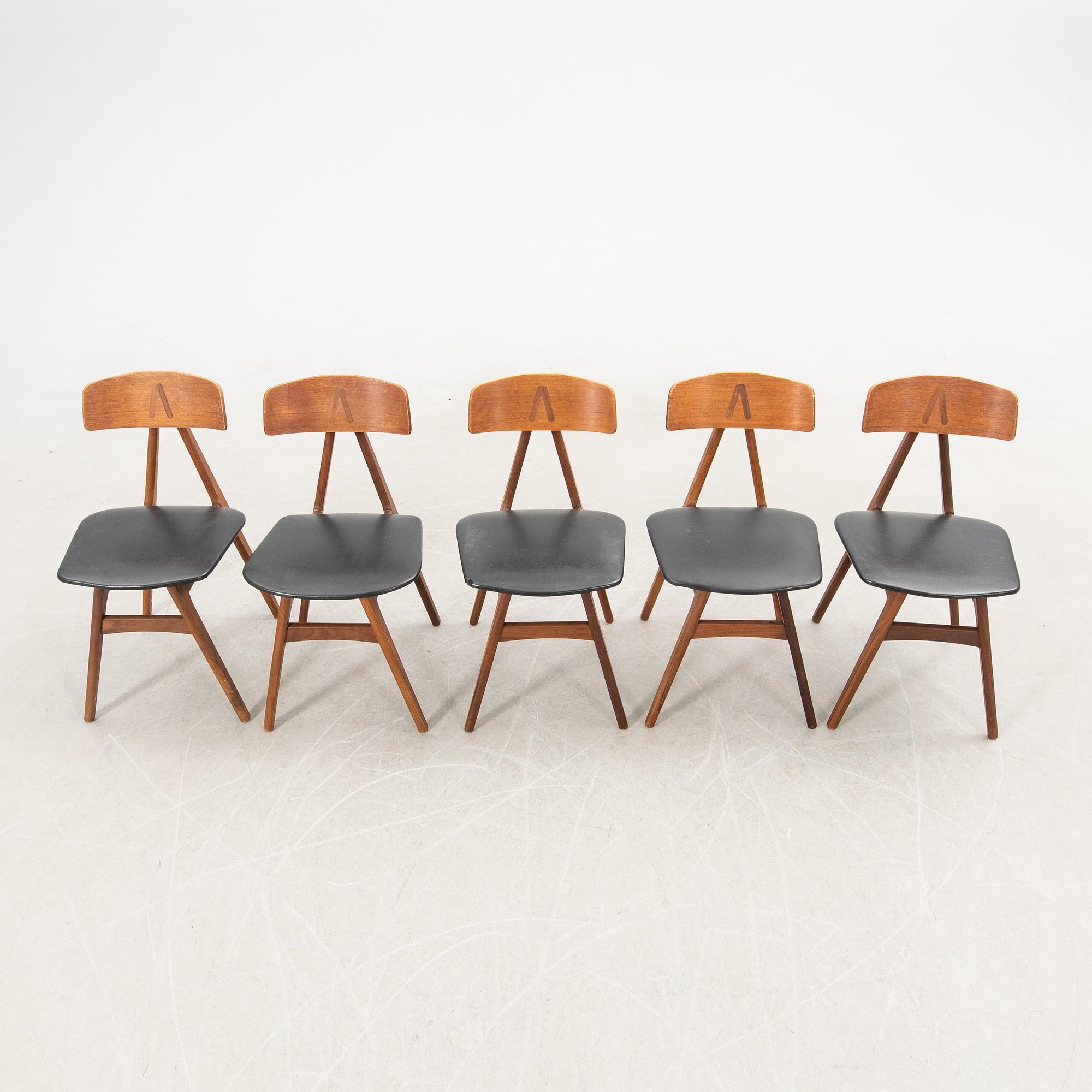 Bengt Ruda stolar 5 st "Nizza" för IKEA 1950-tal.