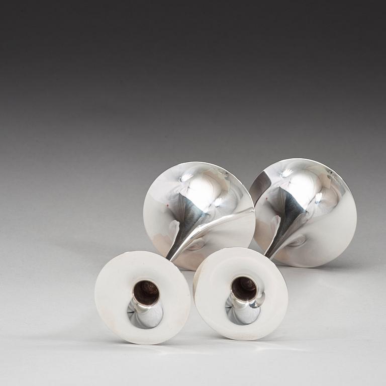 Tapio Wirkkala, A pair of silver candlesticks, Kultakeskus Tavastehus, Finland 1989.