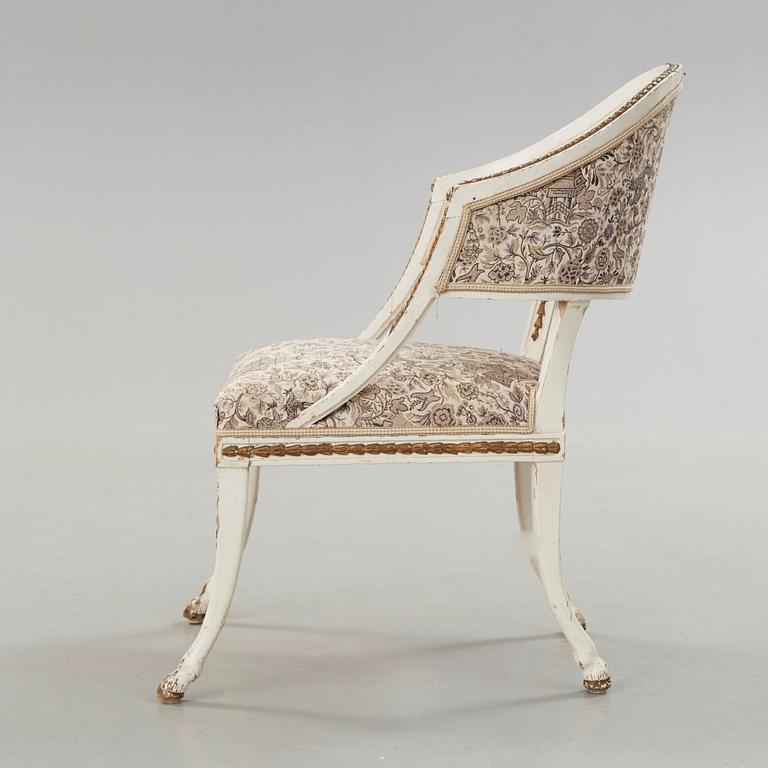 A late Gustavian circa 1800 armchair by Fredrik Ahlström.