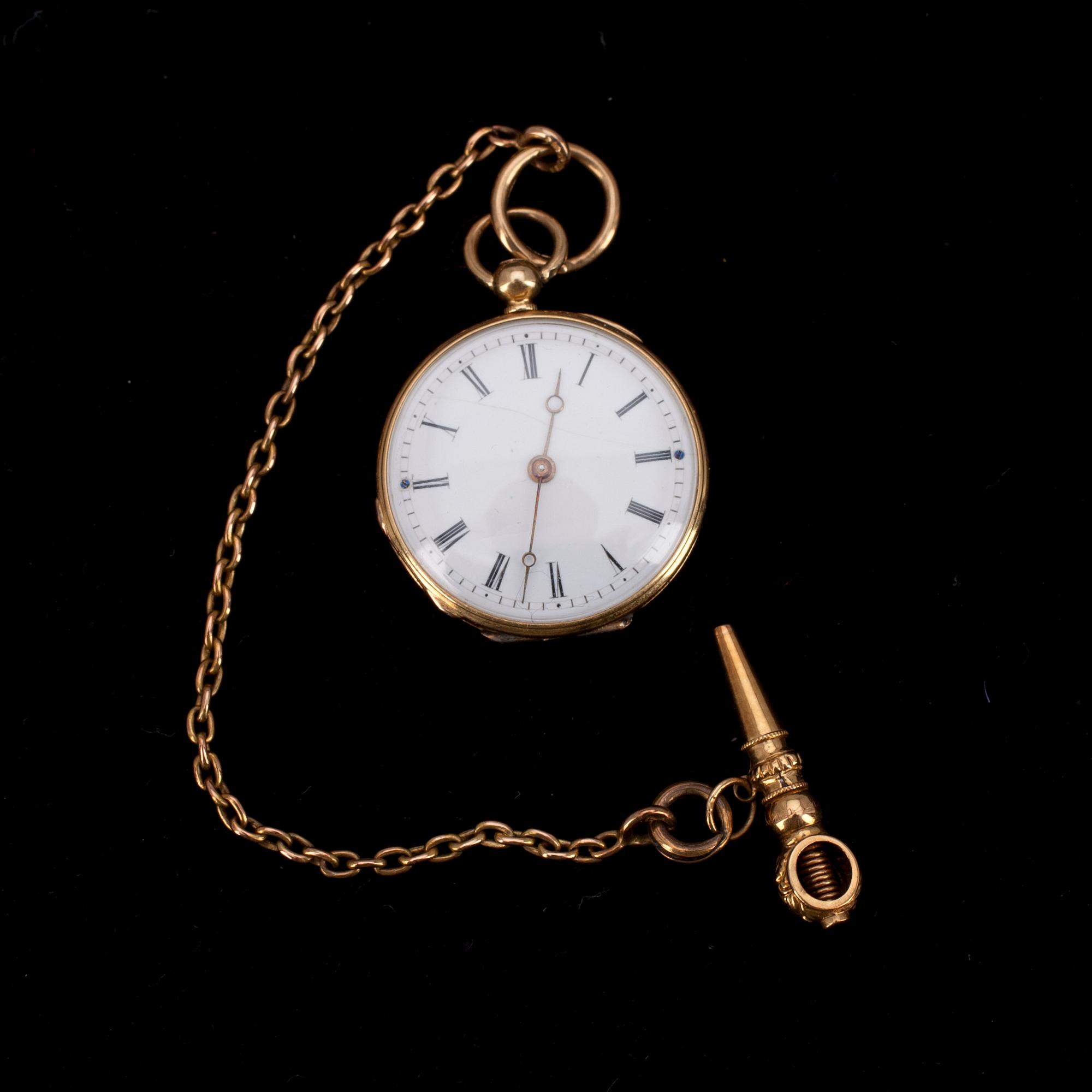 3 DAMFICKUR + SIGILL, guld, emalj, agat.