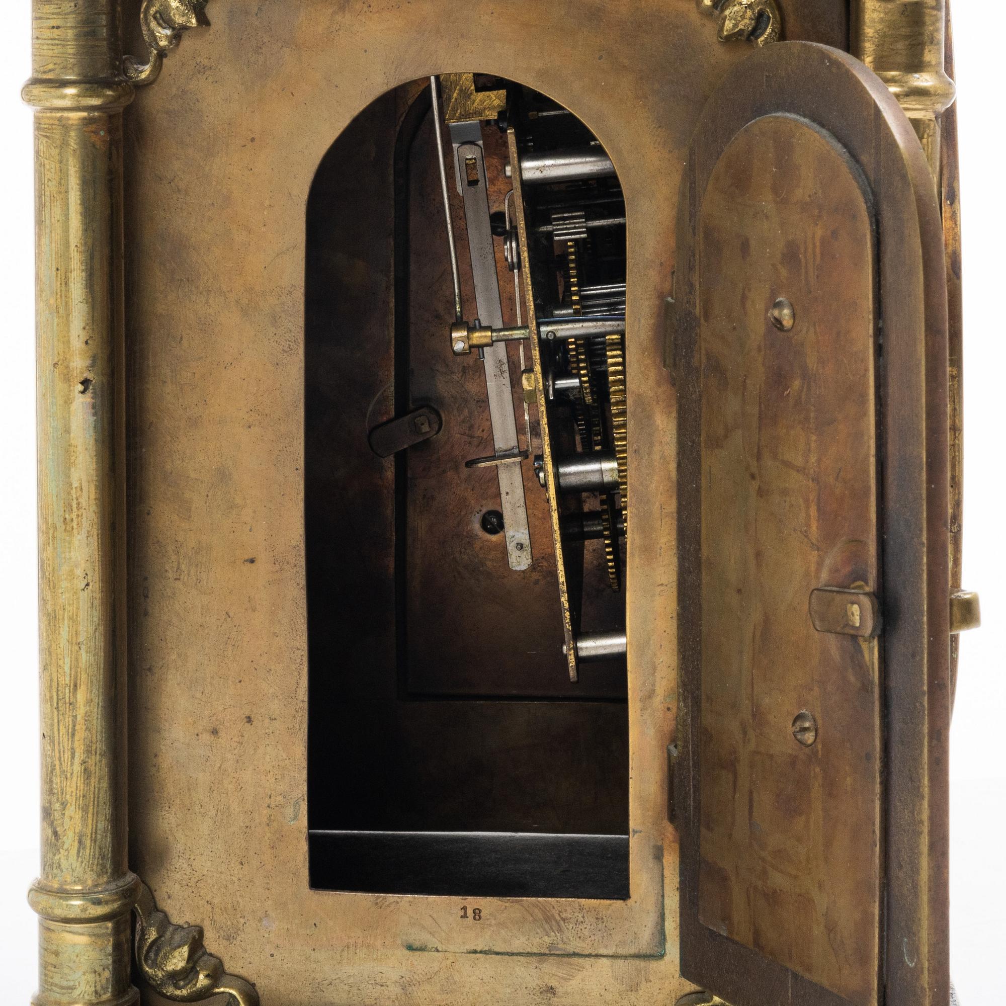 A Baroque style lantern clock, Daniel Møller, Denmark, 20th century.