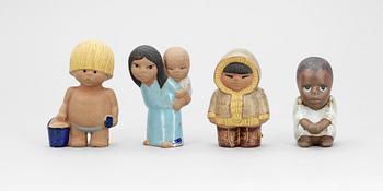 FIGURINER, 4st, stengods, Lisa Larson, Gustavsberg.