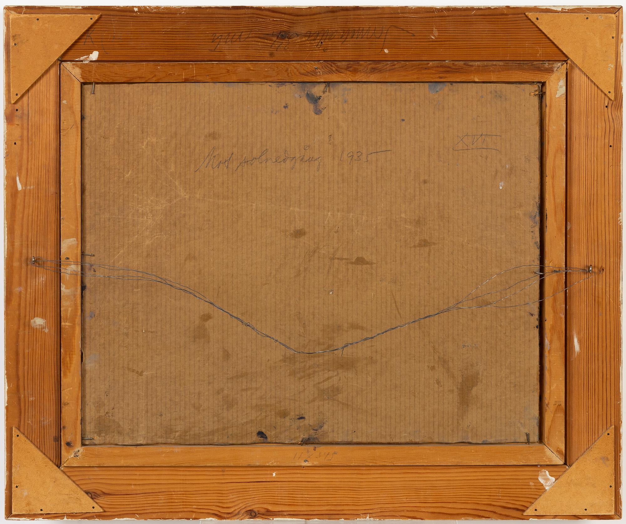 Oscar Hullgren, olja på duk/papp-pannå, signerad och daterad -35.