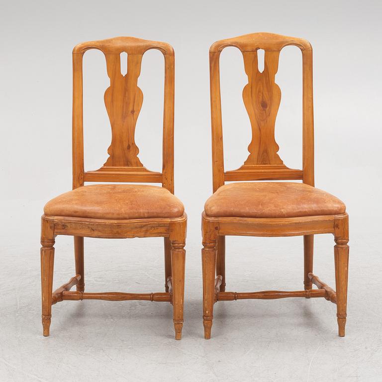 A pair of Swedish transitional chairs, Stockholm, later part 18th century.