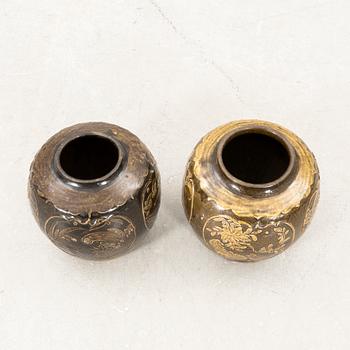 A set of two South east Asian Mrtaban urns 19th century or older.