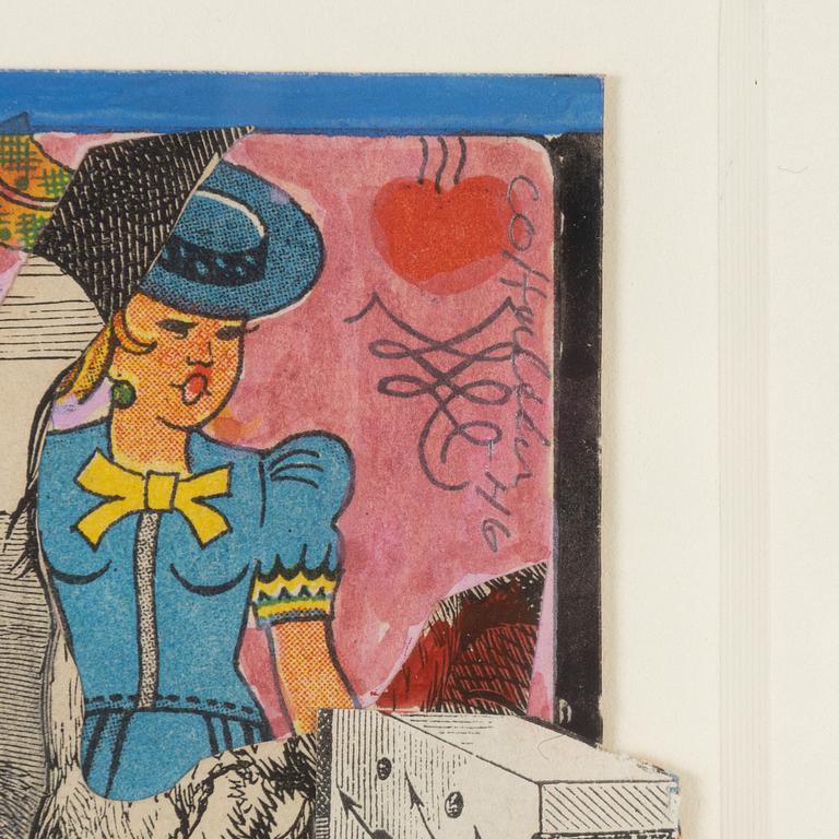 CO Hultén, mixed media and collage on paper, signed and dated -46.