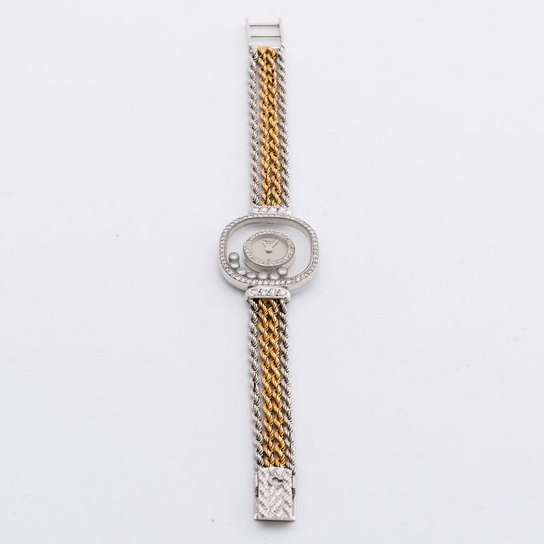 CHOPARD WRISTWATCH, 18K gold and whitegold, brilliant and single-cut diamonds 1,18 ct in total, 22 mm, quartz movement.