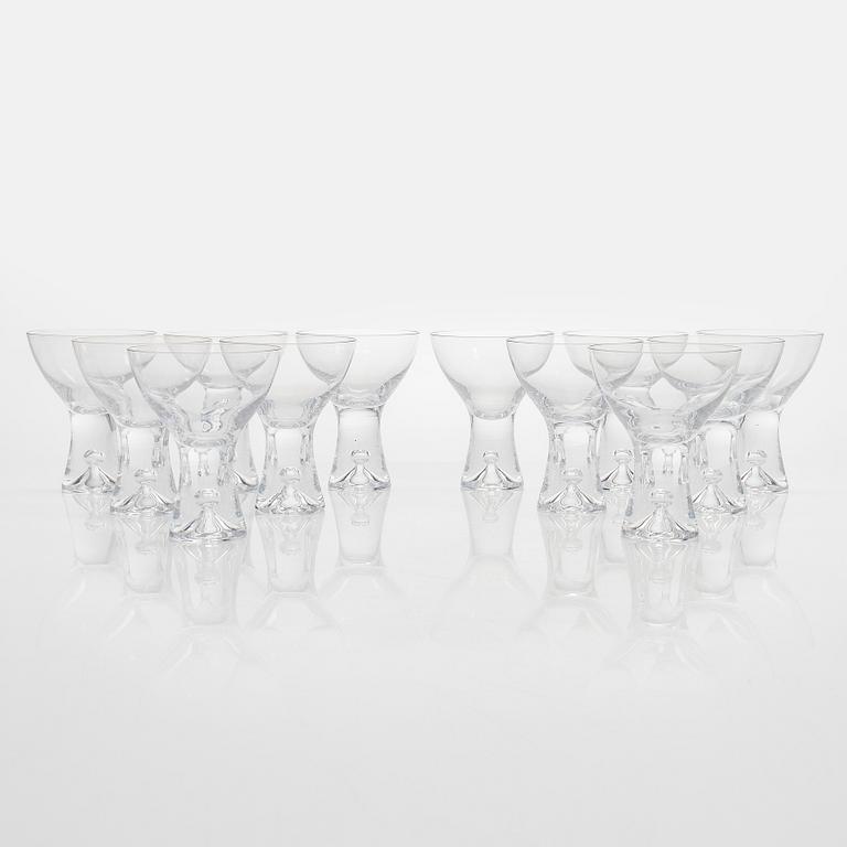 Tapio Wirkkala, champagneglas/ efterrättsskålar, 12 st  "Tapio" modell 2101. Iittala.