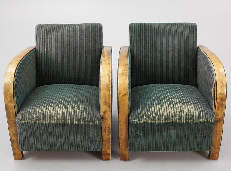 Armchairs, a pair, Art Deco 1920s/30s.