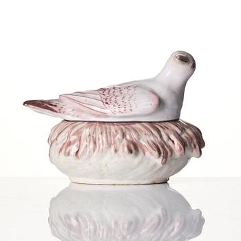 A Swedish Marieberg faience butter tureen, 18th century.