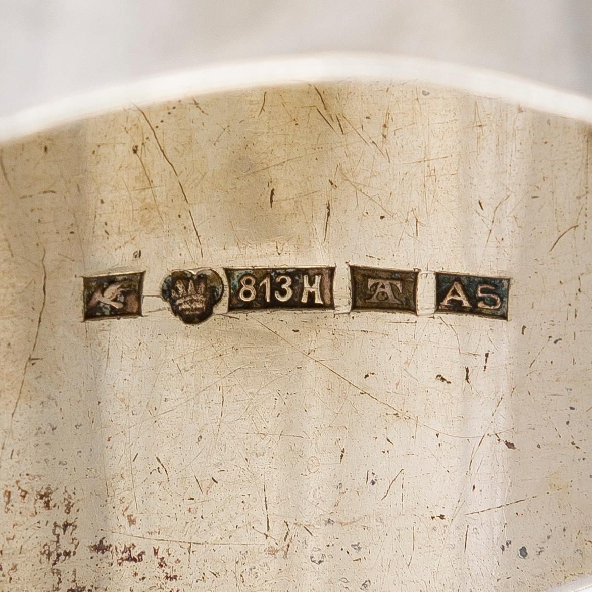 Skedar och servettringar, 12 dlr, silver, Vasa 1860-tal och Åbo 1799 -1906.