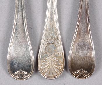 SMÖRGÅSGAFFLAR, 12 st, silver, Adolf Zethelius, Stockholm, 1828-29.