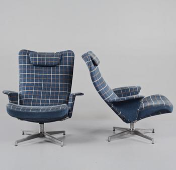 FÅTÖLJER, ett par, "Curvatur", Alf Svensson, 1960/70-tal.