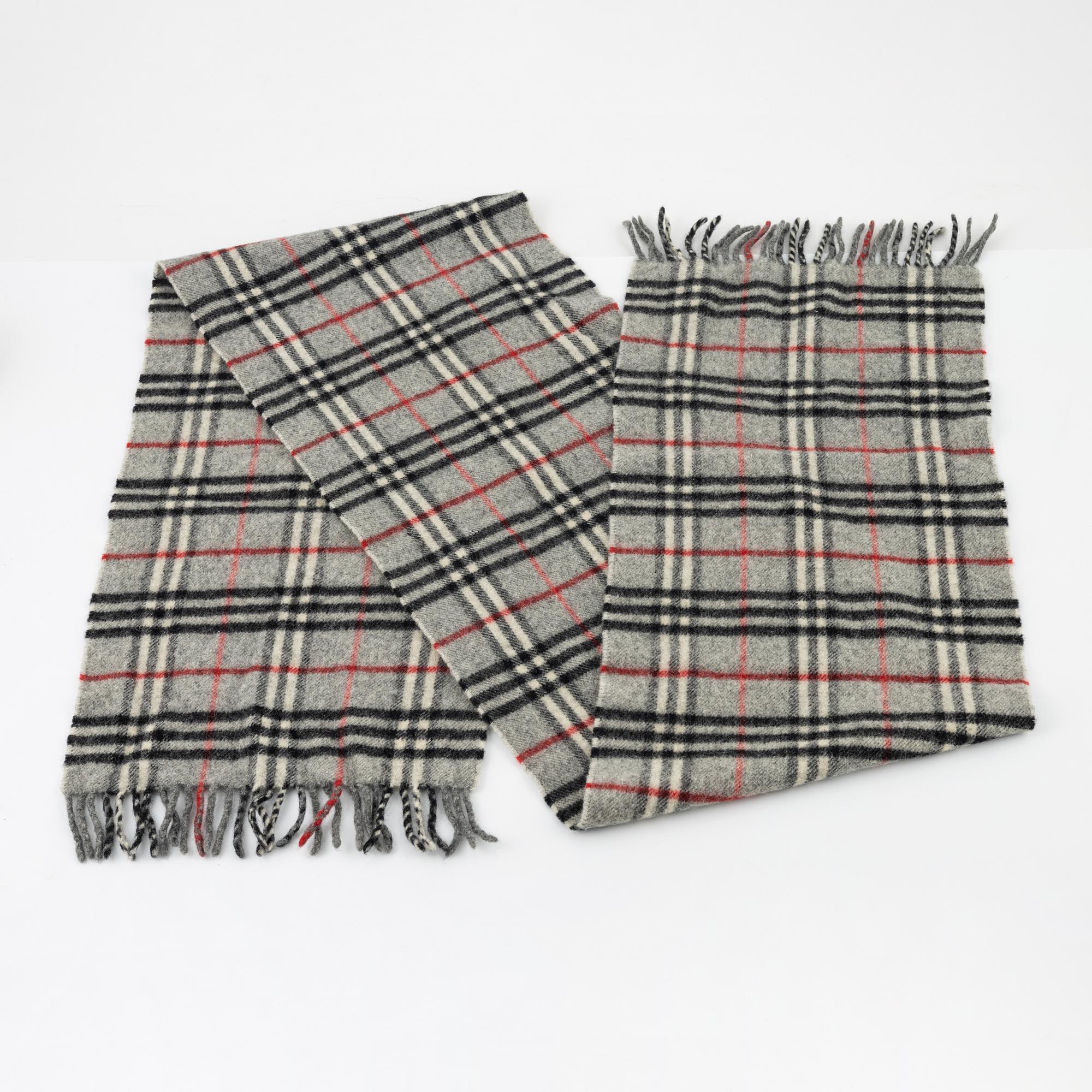 Burberry, two lambswool scarves.