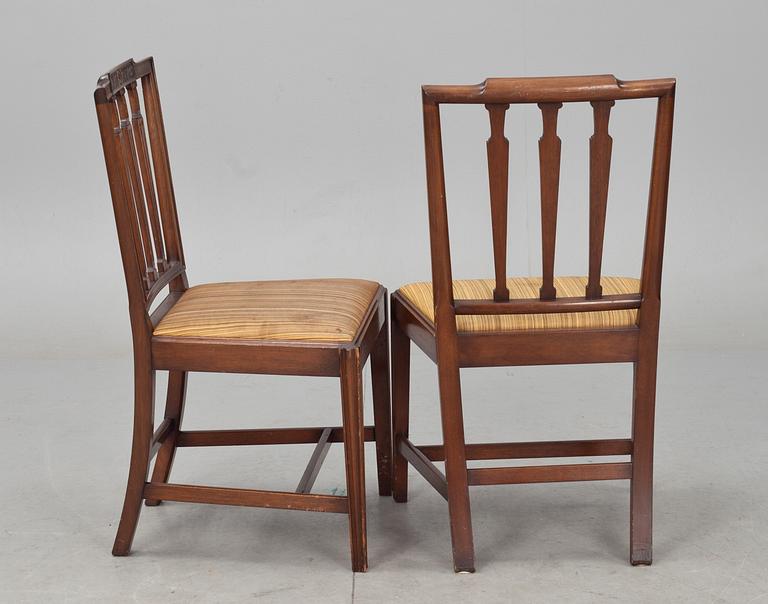 MATSALSMÖBLEMANG, 10 delar, regencystil, bl a Lysberg & Hansen, Danmark, 1900-tal.