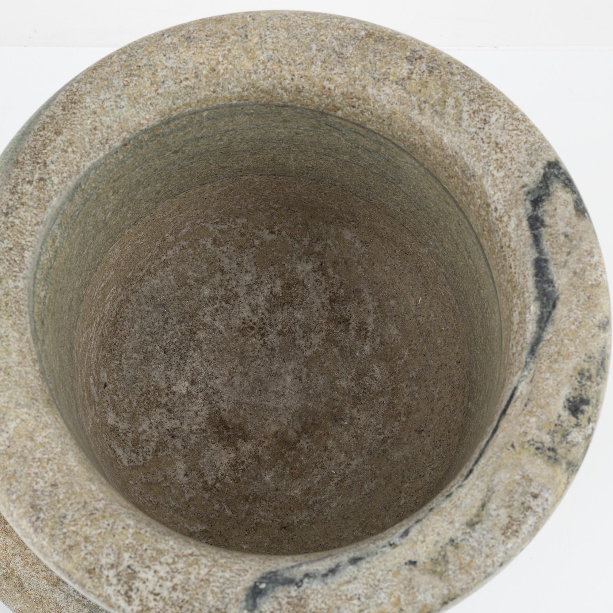 A marble mortar.