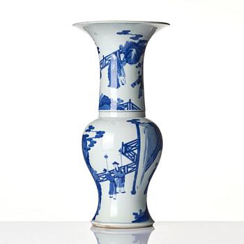 A large blue and white 'yenyen' vase, China, 20th century.